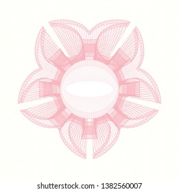 Pink passport rosette. Vector Illustration. Detailed.