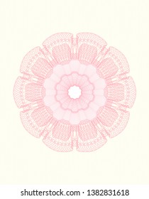 Pink passport rosette. Vector Illustration. Detailed.