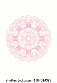Pink passport rosette. Vector Illustration. Detailed.