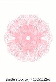 Pink passport rosette. Vector Illustration. Detailed.