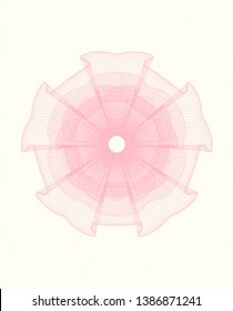 Pink passport rosette. Vector Illustration. Detailed.