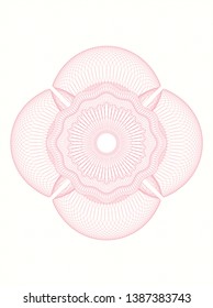 Pink passport rosette. Vector Illustration. Detailed.
