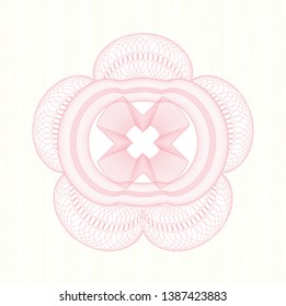 Pink passport rosette. Vector Illustration. Detailed.