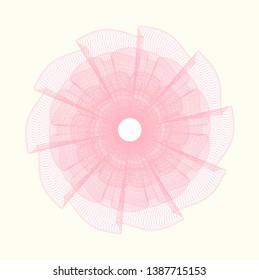 Pink passport rosette. Vector Illustration. Detailed.