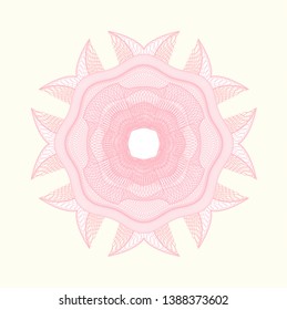 Pink passport rosette. Vector Illustration. Detailed.