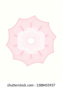 Pink passport rosette. Vector Illustration. Detailed.