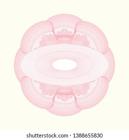 Pink passport rosette. Vector Illustration. Detailed.