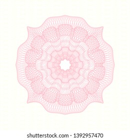 Pink passport rosette. Vector Illustration. Detailed.