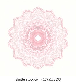 Pink passport rosette. Vector Illustration. Detailed.