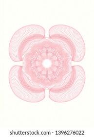 Pink passport rosette. Vector Illustration. Detailed.