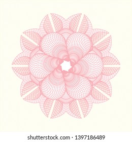 Pink passport rosette. Vector Illustration. Detailed.