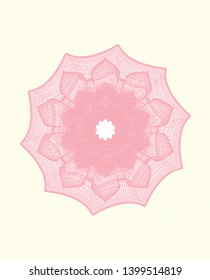 Pink passport rosette. Vector Illustration. Detailed.