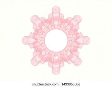 Pink passport rosette. Vector Illustration. Detailed.