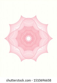 Pink passport rosette. Vector Illustration. Detailed.