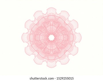 Pink passport rosette. Vector Illustration. Detailed.