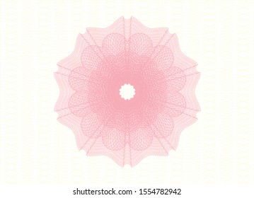 Pink passport rosette. Vector Illustration. Detailed.