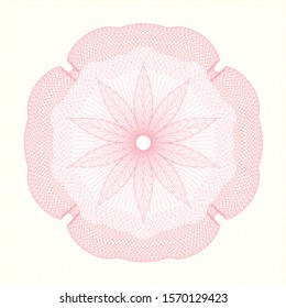 Pink passport rosette. Vector Illustration. Detailed.