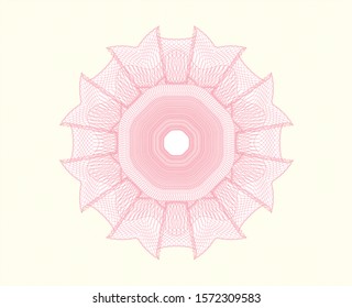 Pink passport rosette. Vector Illustration. Detailed.