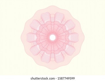 Pink passport rosette. Vector Illustration. Detailed.
