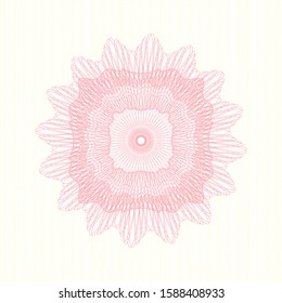 Pink passport rosette. Vector Illustration. Detailed.