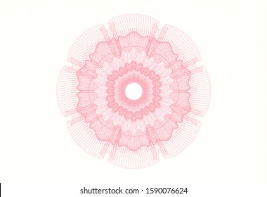 Pink passport rosette. Vector Illustration. Detailed.
