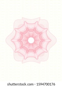 Pink passport rosette. Vector Illustration. Detailed.