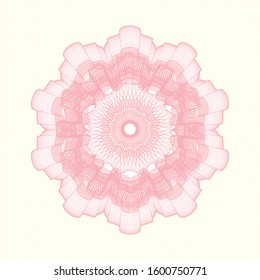 Pink passport rosette. Vector Illustration. Detailed.