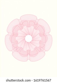 Pink passport rosette. Vector Illustration. Detailed.