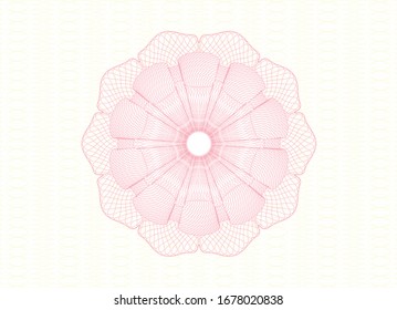Pink passport rosette. Vector Illustration. Detailed.