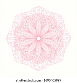 Pink passport rosette. Vector Illustration. Detailed.