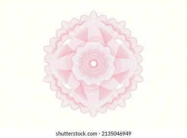 Pink passport rosette. Vector Illustration. Detailed. 