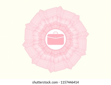 Pink passport rossete with business briefcase icon inside