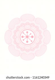 Pink passport rossete with business network icon inside