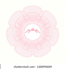 Pink passport rossete with mountain icon inside