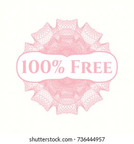Pink passport rossete with text 100% Free inside