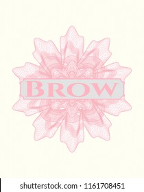 Pink passport rossete with text Brow inside