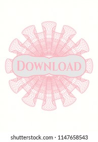 Pink passport rossete with text Download inside