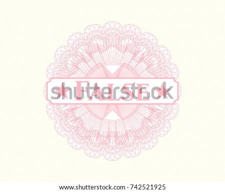 Pink passport rossete with text False inside