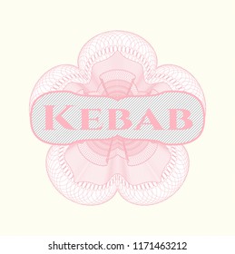 Pink passport rossete with text Kebab inside