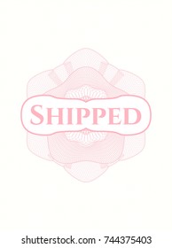 Pink passport rossete with text Shipped inside