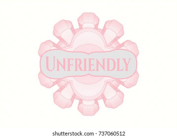 Pink passport rossete with text Unfriendly inside