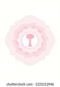 Pink passport rossete with tree icon inside