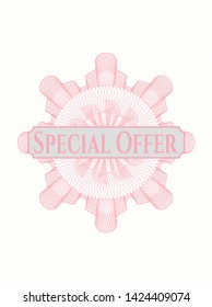 Pink Passport Style Rosette With Text Special Offer Inside