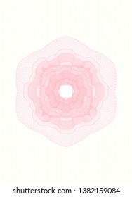 Pink passport style rosette. Vector Illustration. Detailed.