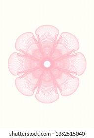 Pink passport style rosette. Vector Illustration. Detailed.
