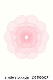Pink passport style rosette. Vector Illustration. Detailed.