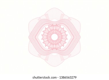 Pink passport style rosette. Vector Illustration. Detailed.
