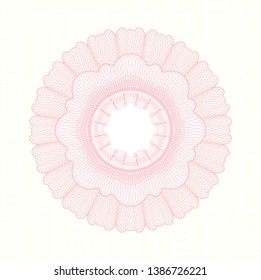 Pink passport style rosette. Vector Illustration. Detailed.