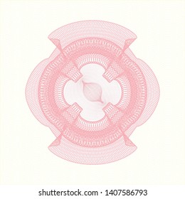 Pink passport style rosette. Vector Illustration. Detailed.