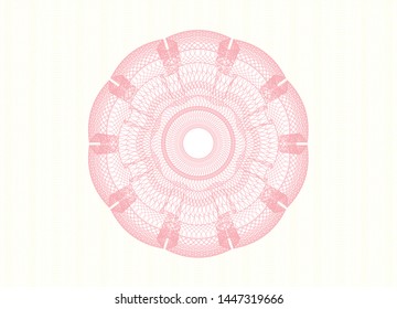 Pink passport style rosette. Vector Illustration. Detailed.